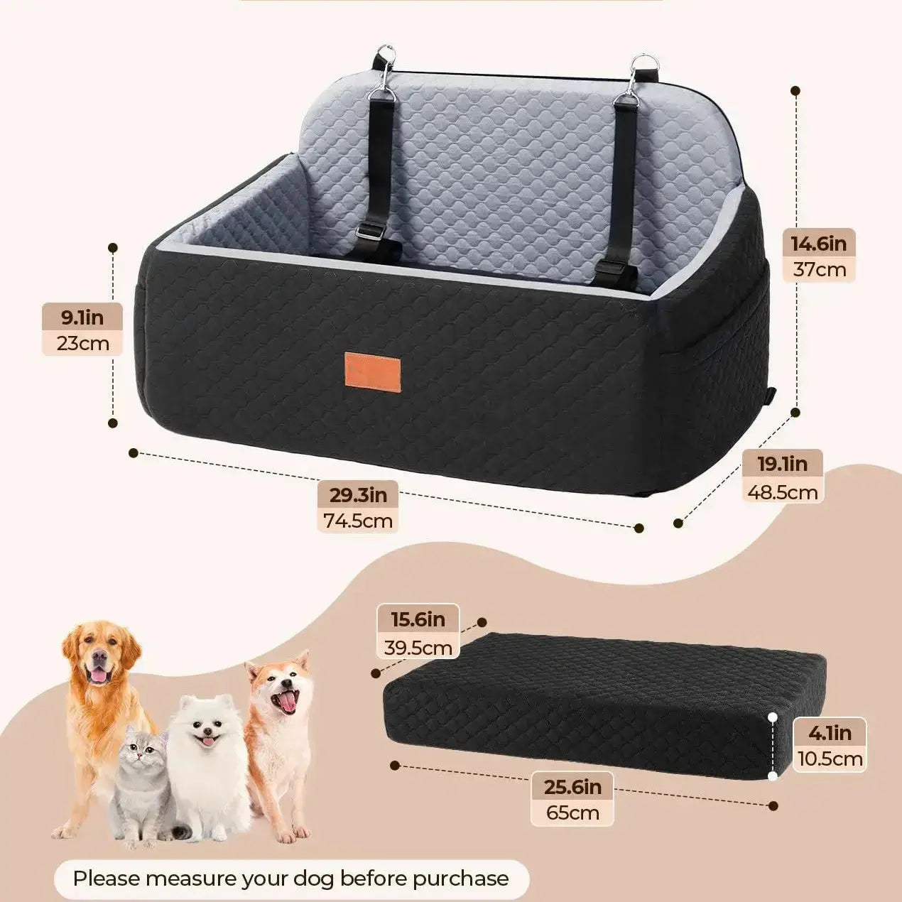 Comfur 2-1 Dog Booster Seat and Bed Woof Pet Products