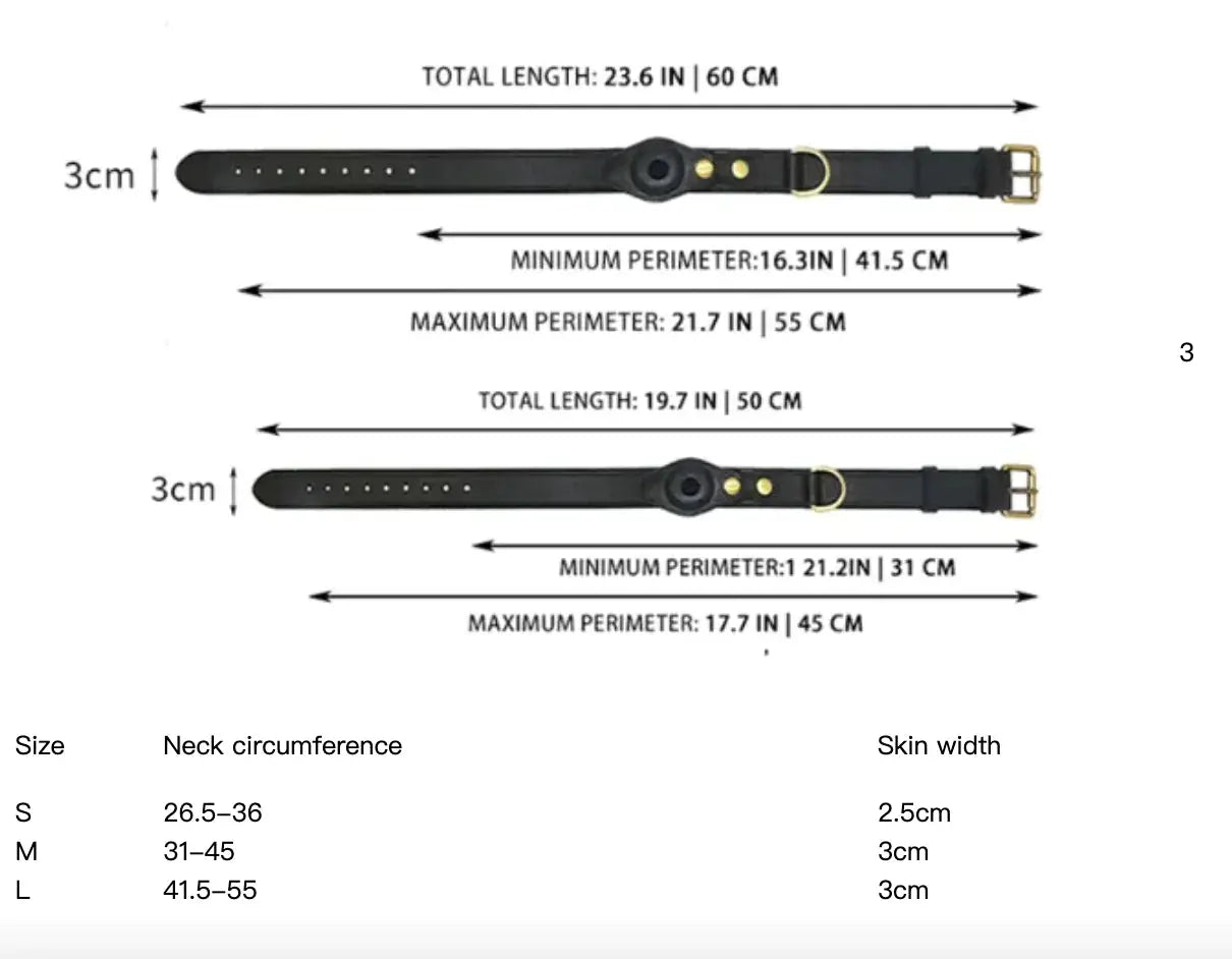 Leather Dog Collar with Location Tracker - Woof Pet Products