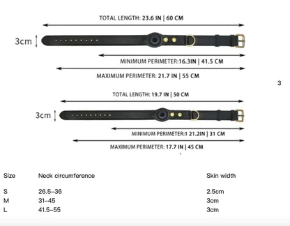 Leather Dog Collar with Location Tracker - Woof Pet Products