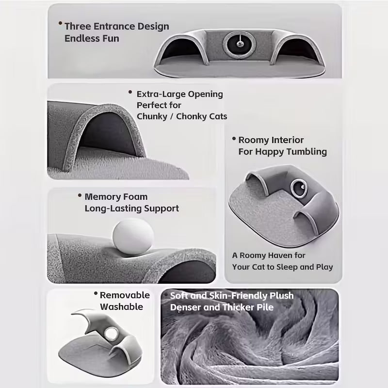 Autumn And Winter Cat Nest Cat Tunnel Plush - Woof Pet Products