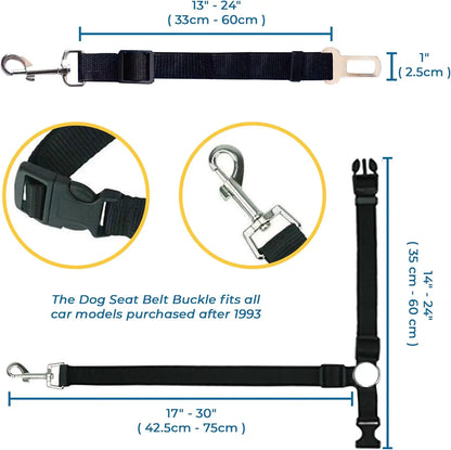 SunGrow Dog Seatbelt & Leash Universal Vehicle Seatbelt - Woof Pet Products