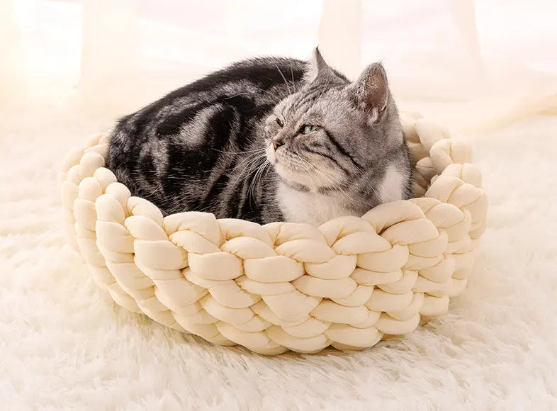 Handwoven Pet Bed for Dogs and Cats - Woof Pet Products