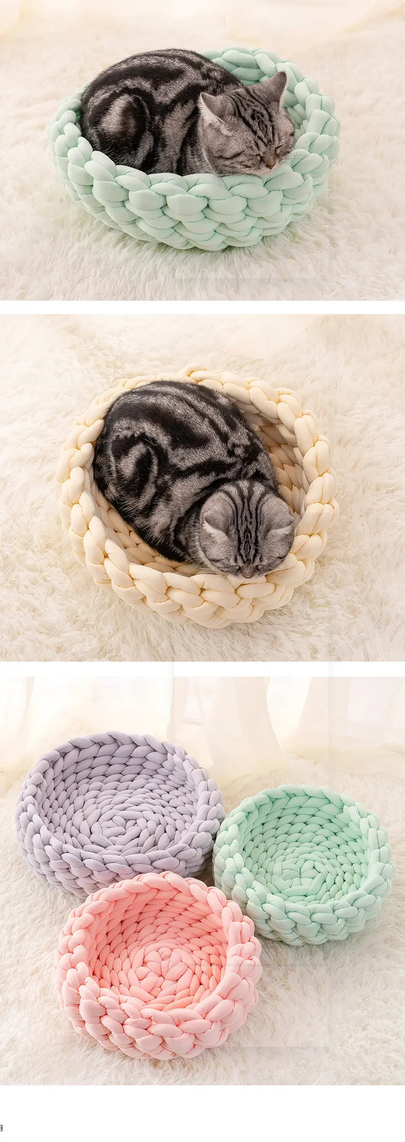 Handwoven Pet Bed for Dogs and Cats - Woof Pet Products