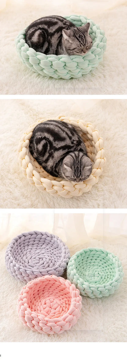 Handwoven Pet Bed for Dogs and Cats - Woof Pet Products