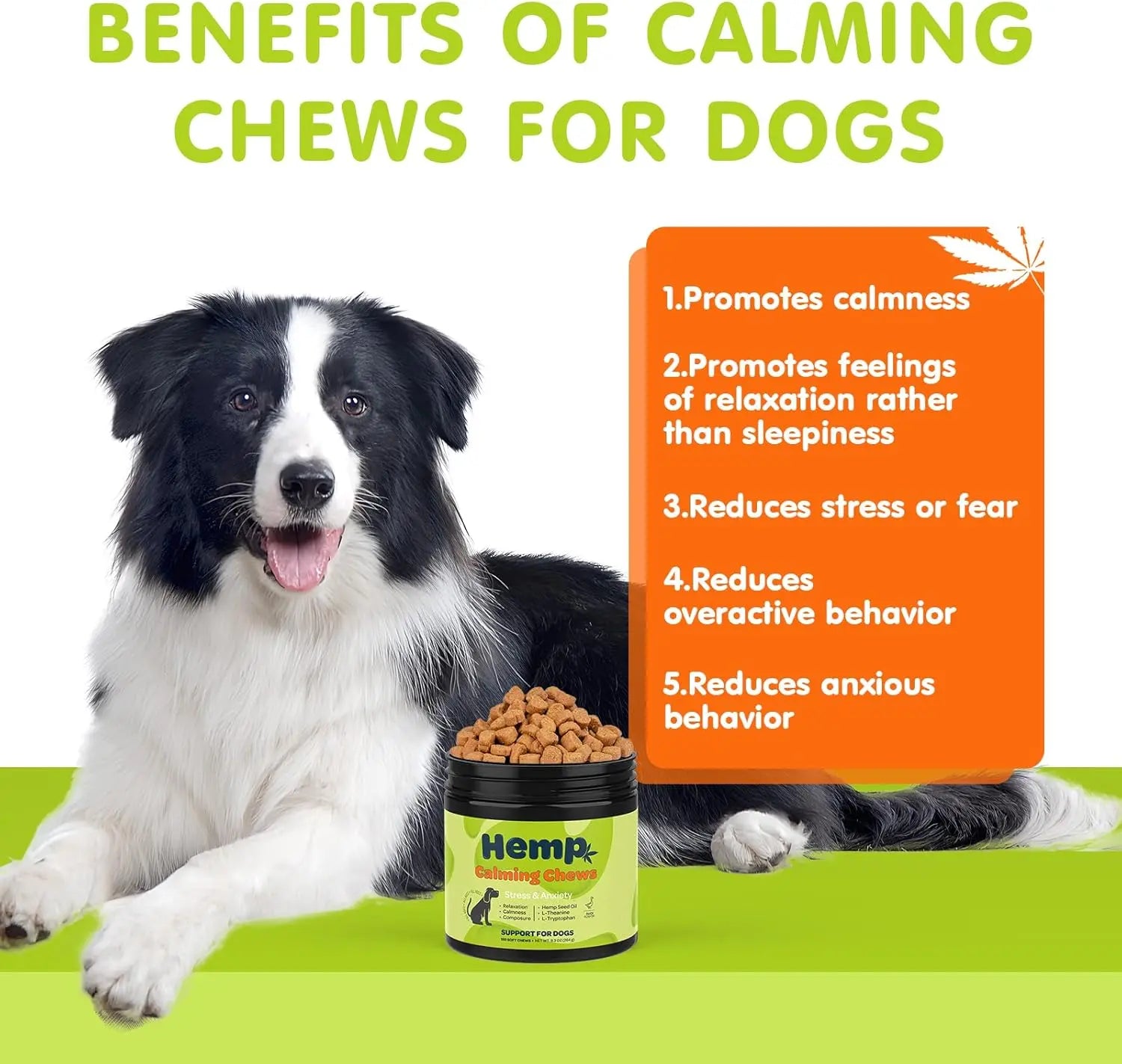 Bluelage Hemp Calming Chews for Dogs Anxiety Separation Anxiety - Woof Pet Products
