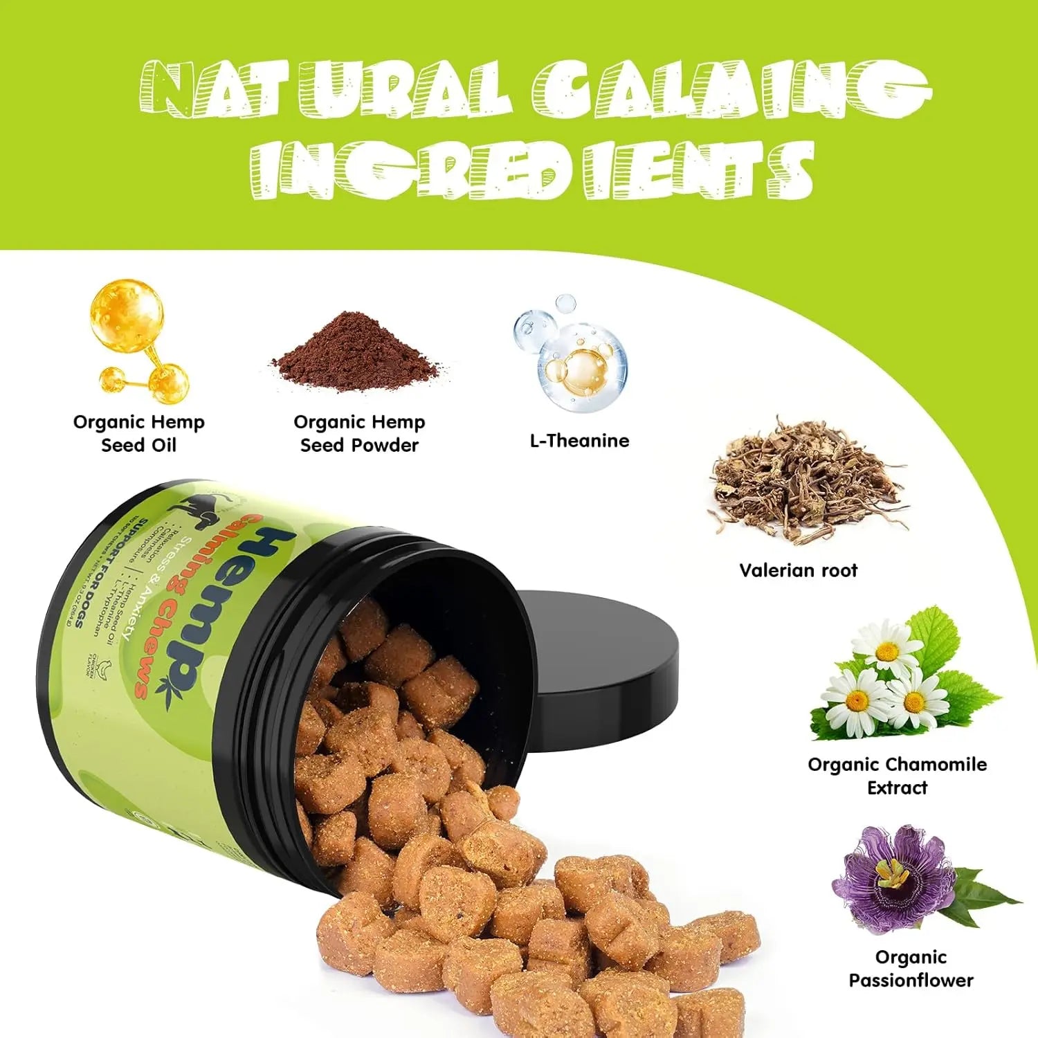 Bluelage Hemp Calming Chews for Dogs Anxiety Separation Anxiety - Woof Pet Products