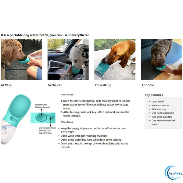 Portable Pet Water Bottle - Woof Pet Products