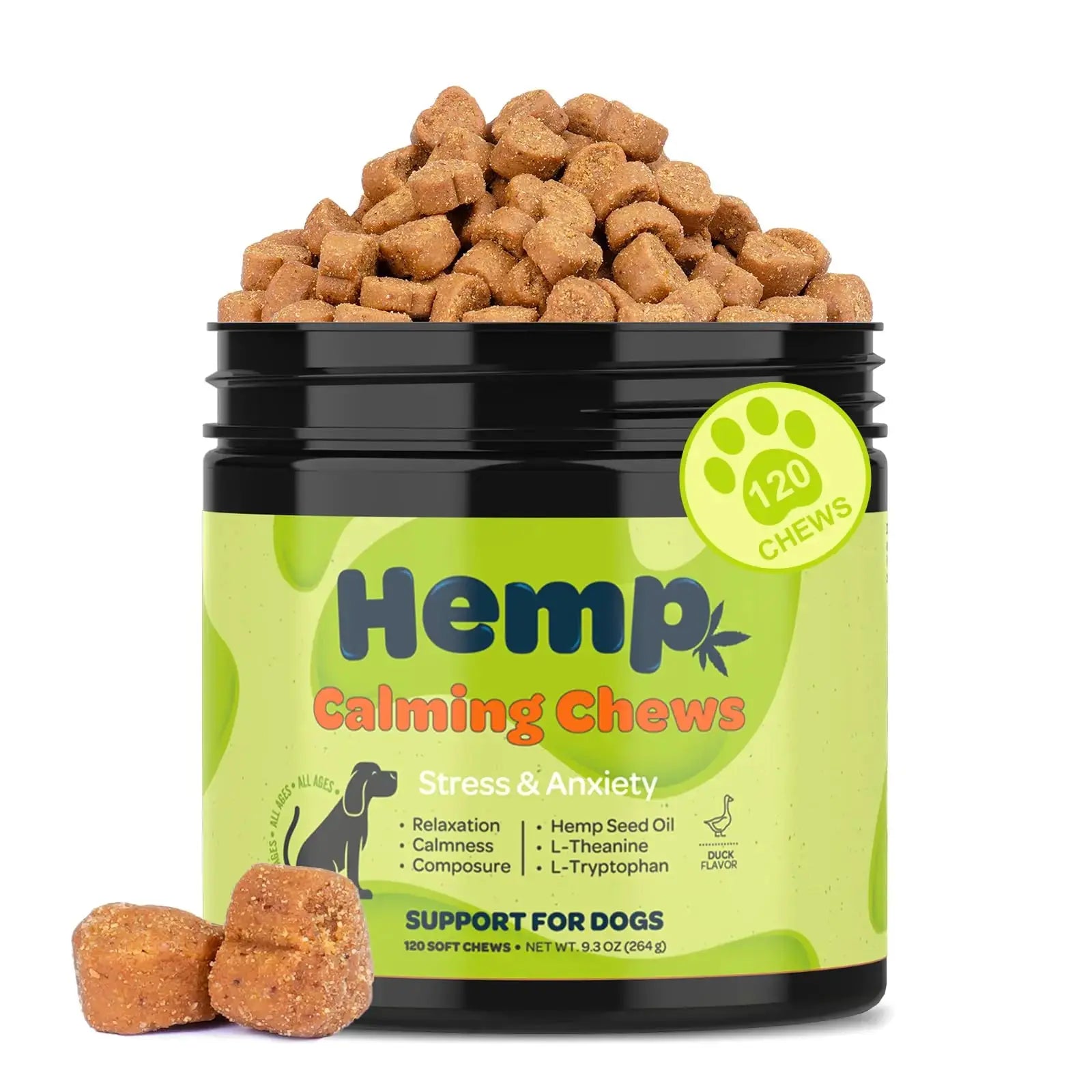 Bluelage Hemp Calming Chews for Dogs Anxiety Separation Anxiety - Woof Pet Products
