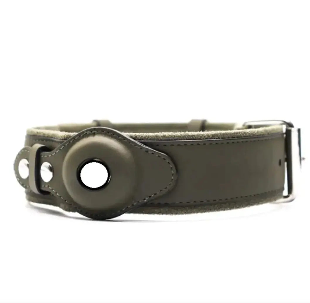 Leather Dog Collar with Location Tracker - Woof Pet Products