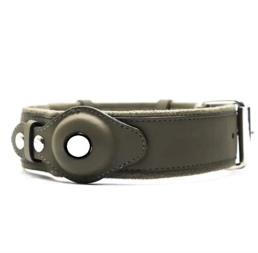 Leather Dog Collar with Location Tracker - Woof Pet Products