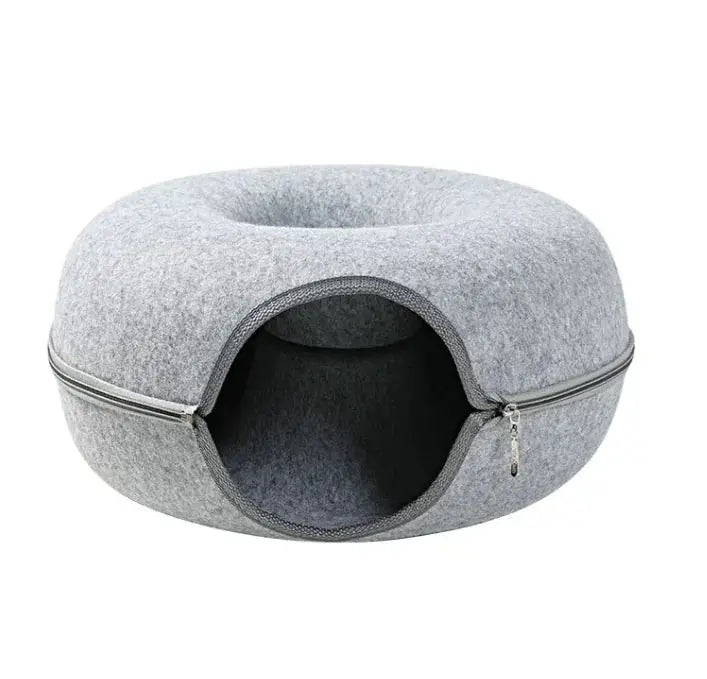 Four Seasons Wool Felt Cat Tunnel & Bed - Woof Pet Products