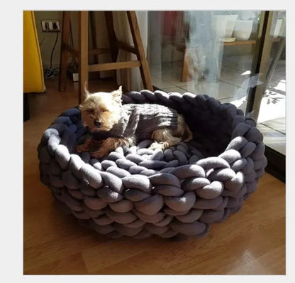 Handwoven Pet Bed for Dogs and Cats - Woof Pet Products